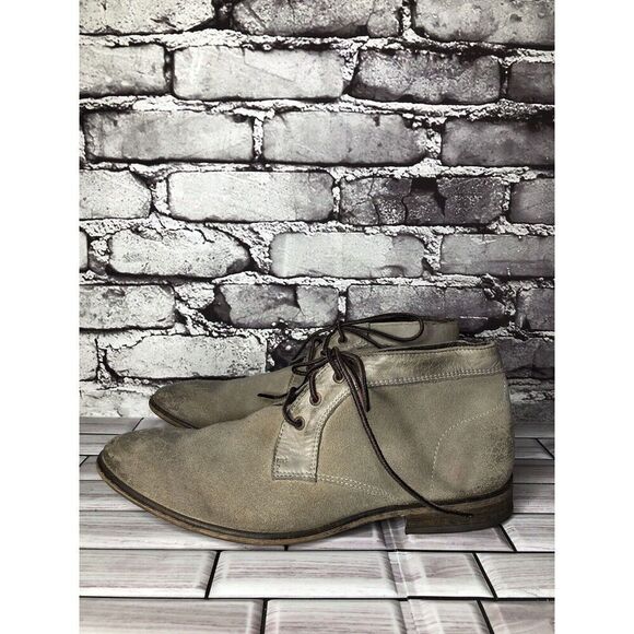 Rogue Gray Taupe Suede Leather Casual Lace Up Ankle Boots Men’s Sz 42EU/9M US - Picture 6 of 15